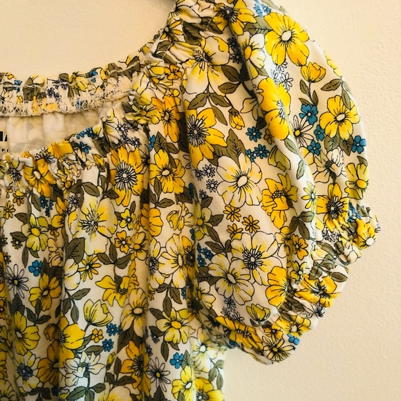 Yellow Floral shorts romper 6-7 years - Picture 2 of 4